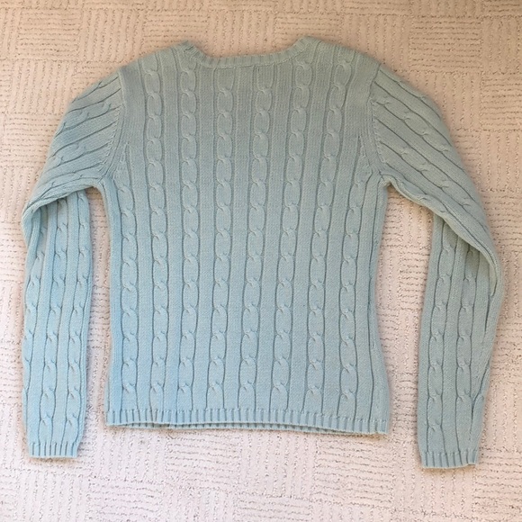 Izod Pale Aqua Cable Knit Sweater - Final Price - Picture 2 of 4